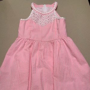 Pink seersucker girls size 6 Lilly Pulitzer dress